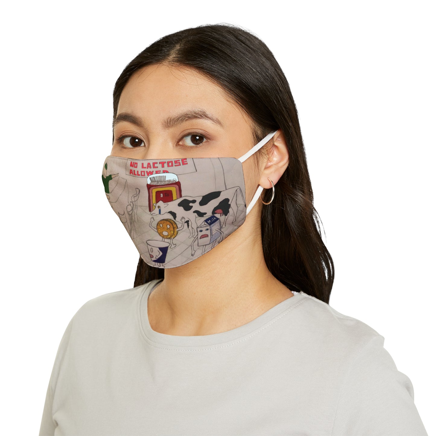 Lactose Intolerance Snug-Fit Fabric Face Mask